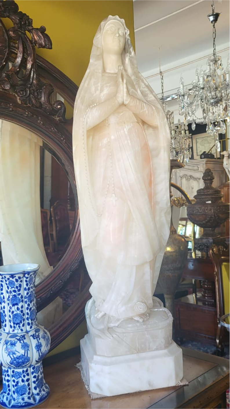 Objects - Antiques - Parkhurst - Johannesburg -Landing Page - South Africa - Fine Antiques - Decor Accents - Contact us - AntiquesandObjects.com -Virgin Mary - Marble Virgin Mary -Italian Marble Virgin Mary - Pink Marble